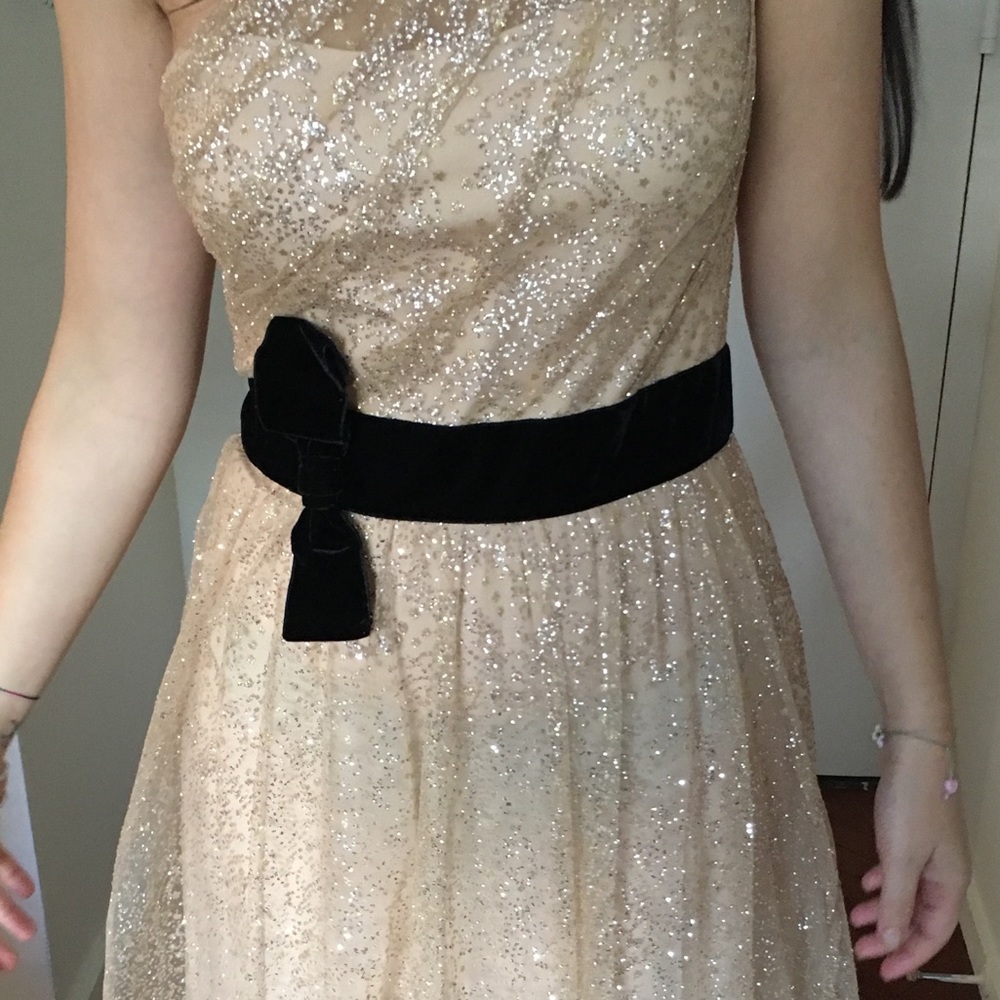 Marchesa notte long one-shoulder dress